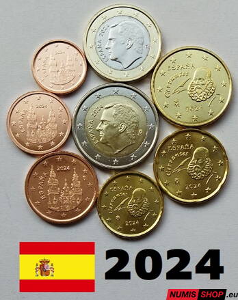 Sada Španielsko 2024 - 1 cent - 2 euro - UNC