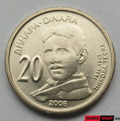 Srbsko - 20 dinara 2006 - Nikola Tesla - UNC