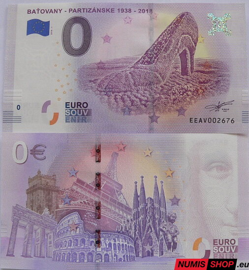 Slovensko - 0 euro souvenir - Patizánske - Baťovany