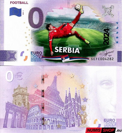 Taliansko - 0 euro souvenir - Football - Serbia - COLOR