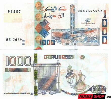 Alžírsko - 1000 dinars - 2018 - UNC