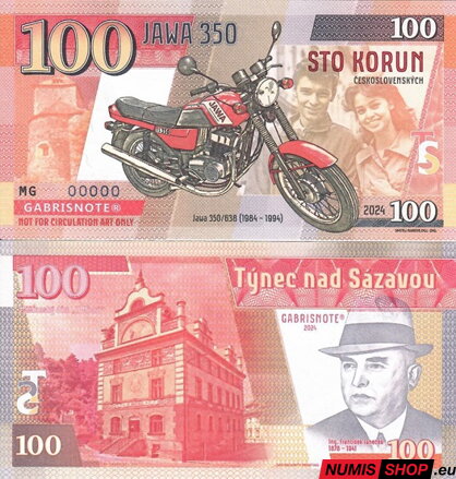 Gábriš - 100 korun - 2024 - Jawa 350 - anulát