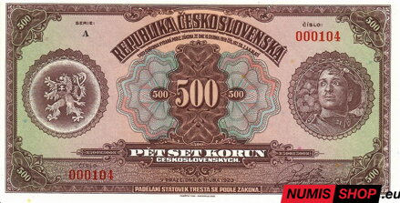 ČSR - 500 korun - 1923 - Hnedý legionár - faksimile -  FOLDER - originál americký papier