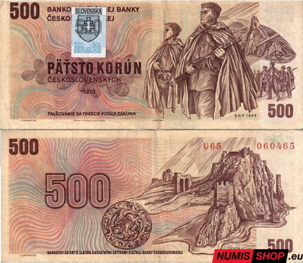 500 Kčs - 1973 - SNP - kolok SR - séria U