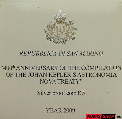 5 euro San Marino 2009 - Johan Kepler - PROOF