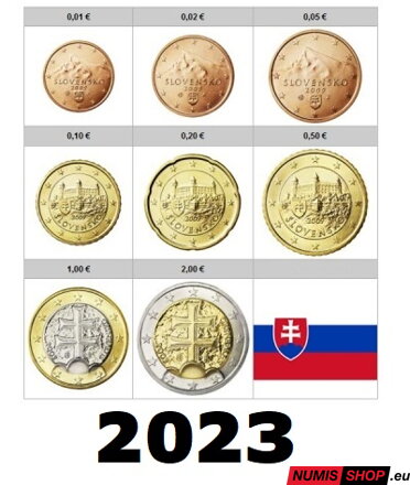 Sada Slovensko 2023 - 1 cent - 2 euro - UNC 