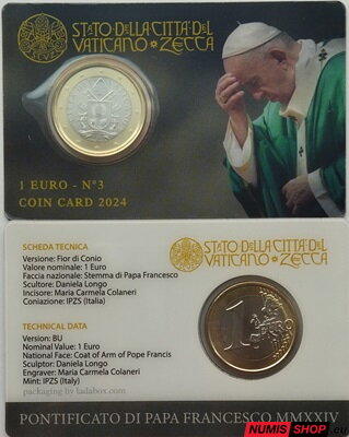 Vatikán 1 euro 2024 Coin Card