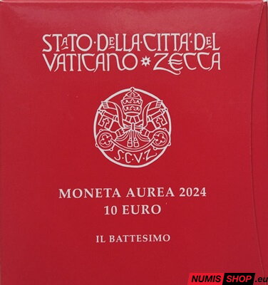 10 euro Vatikán 2024 zlato PROOF - Krst 