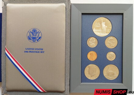 USA - PROOF PRESTIGE SET - 1986 + silver dollar