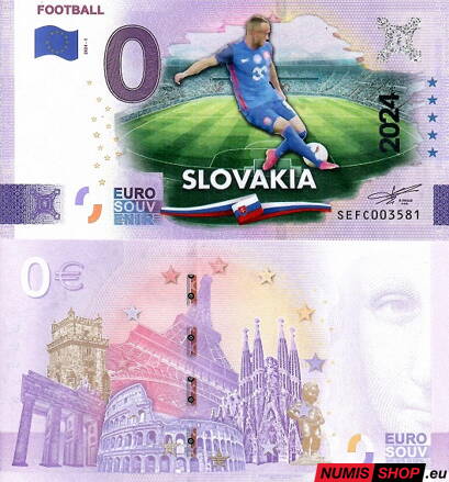 Taliansko - 0 euro souvenir - Football - Slovakia - COLOR