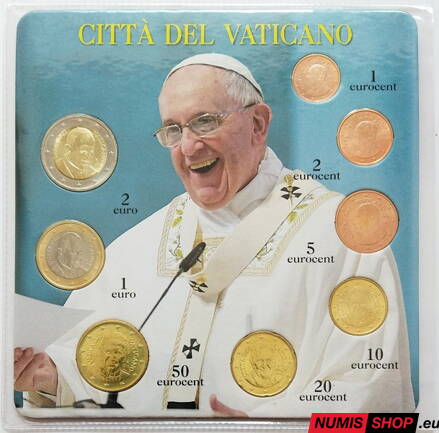 Vatikán 2016 - 1 cent až 2 euro - UNC - folder František